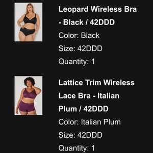 Ashley Stewart Leopard Wireless Bra - Black